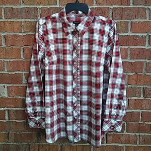 Talbots plaid shirt size L